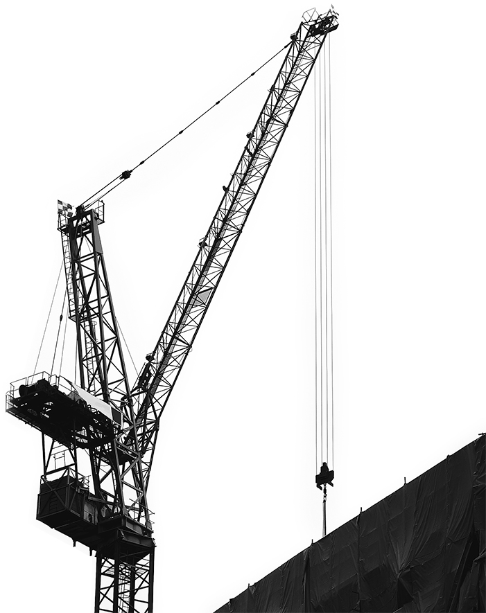 Crane in the sky at a construction site